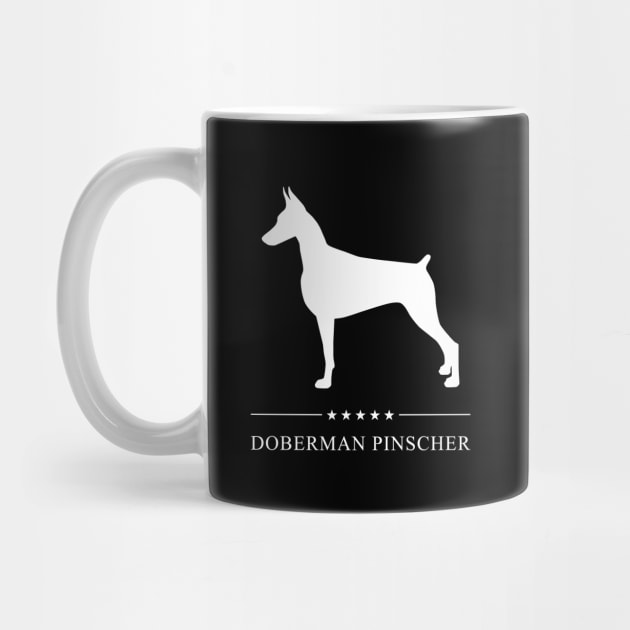 Doberman Pinscher Dog White Silhouette by millersye